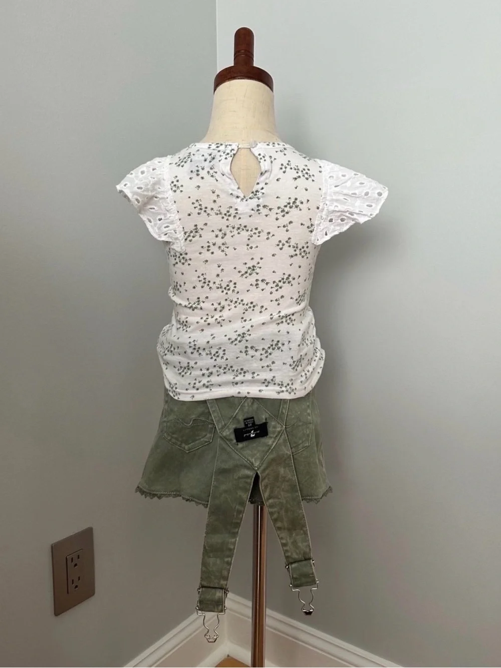 7 FOR ALL MANKIND TODDLER GIRL OVERALL DRESS WITH TOP